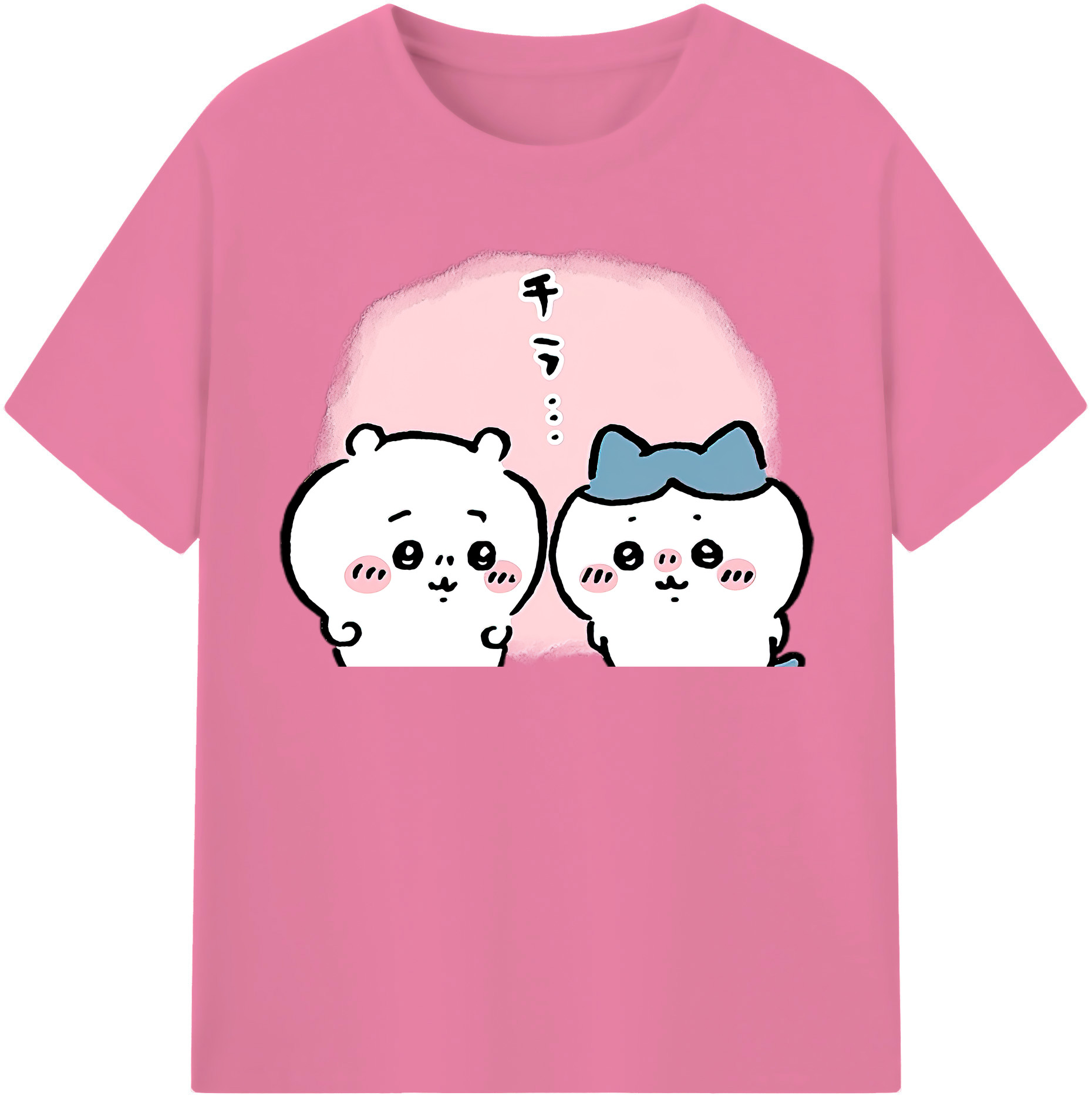 （画像用） ちいかわ ハチワレ Chii-kawa hachiware 綿100％半袖Tシャツ（フロントプリント）